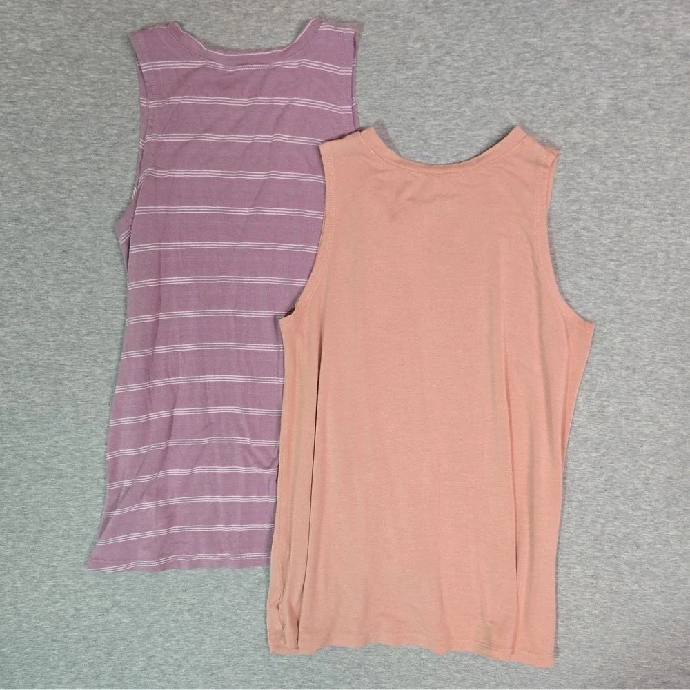 2 Rumi + Ryder Muscle Tanks Girls L 12-14 Soft and Flowy